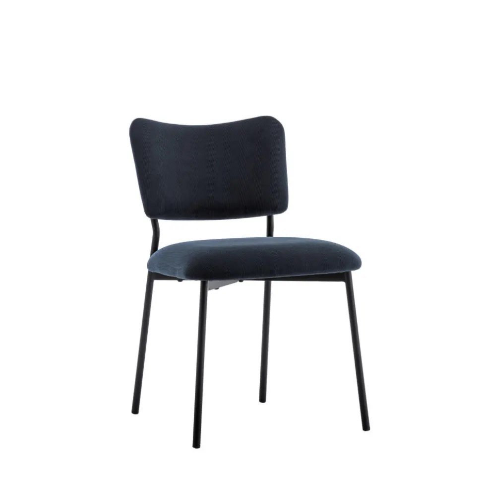 VANDER Lot de 2 chaises en velours côtelé et métal
