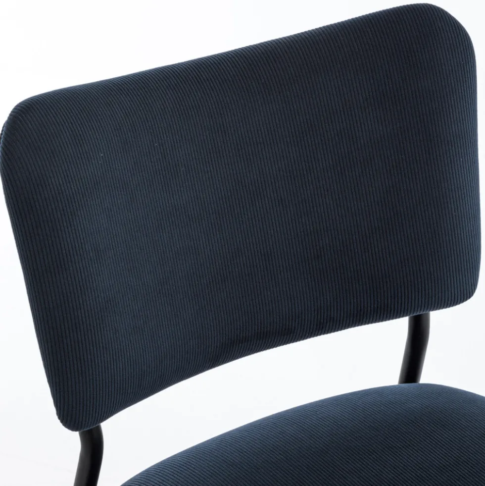VANDER Lot de 2 chaises en velours côtelé et métal