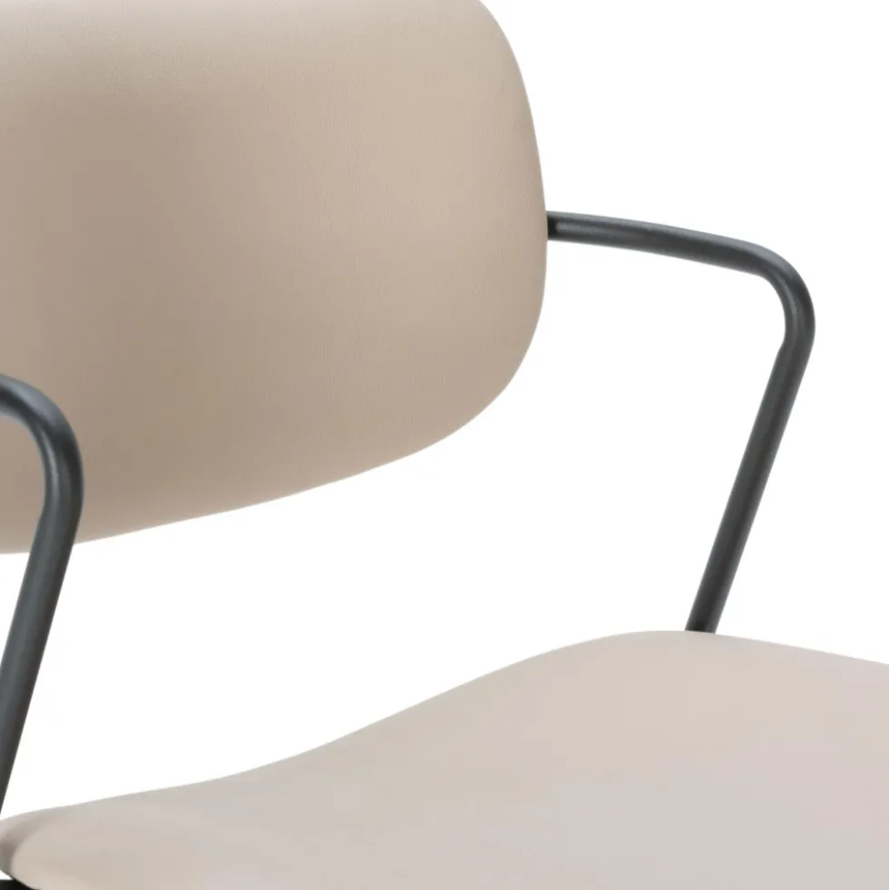 VELURA Lot de 2 chaises en simili cuir et métal