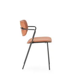 VELURA Lot de 2 chaises en simili cuir et métal