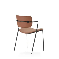 VELURA Lot de 2 chaises en simili cuir et métal