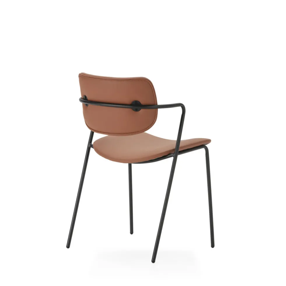 VELURA Lot de 2 chaises en simili cuir et métal