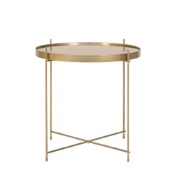 VENEZIA Table basse en verre et métal ø48xh48cm