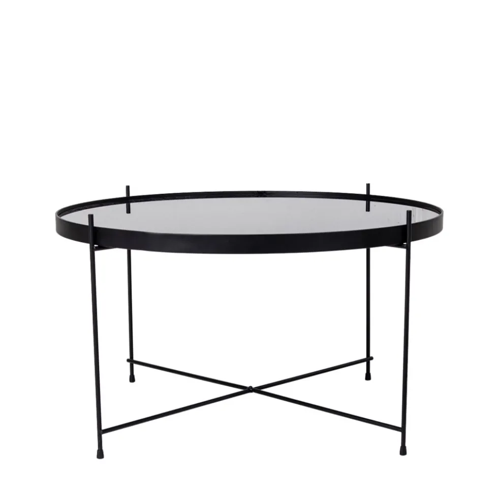 VENEZIA Table basse en verre et métal ø70xh40cm