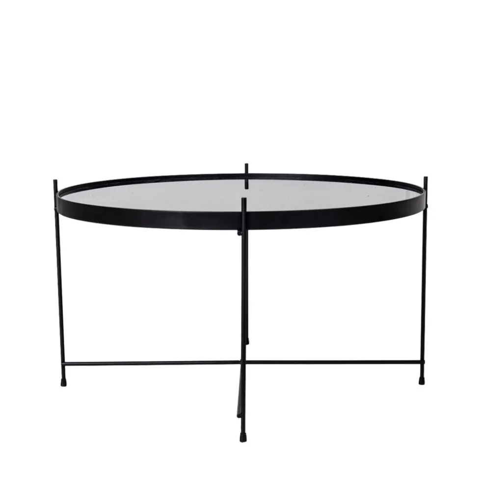 VENEZIA Table basse en verre et métal ø70xh40cm