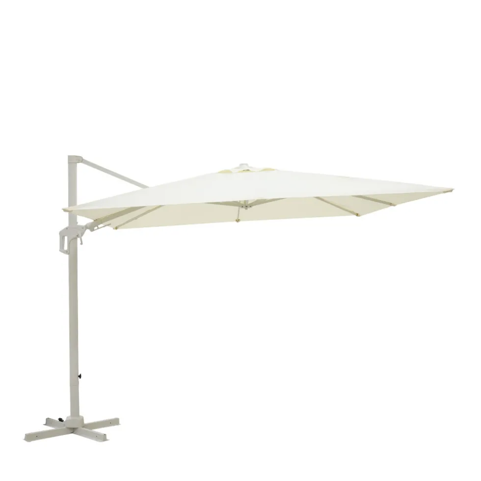 VEYA Parasol carré déporté en aluminium 3x3m