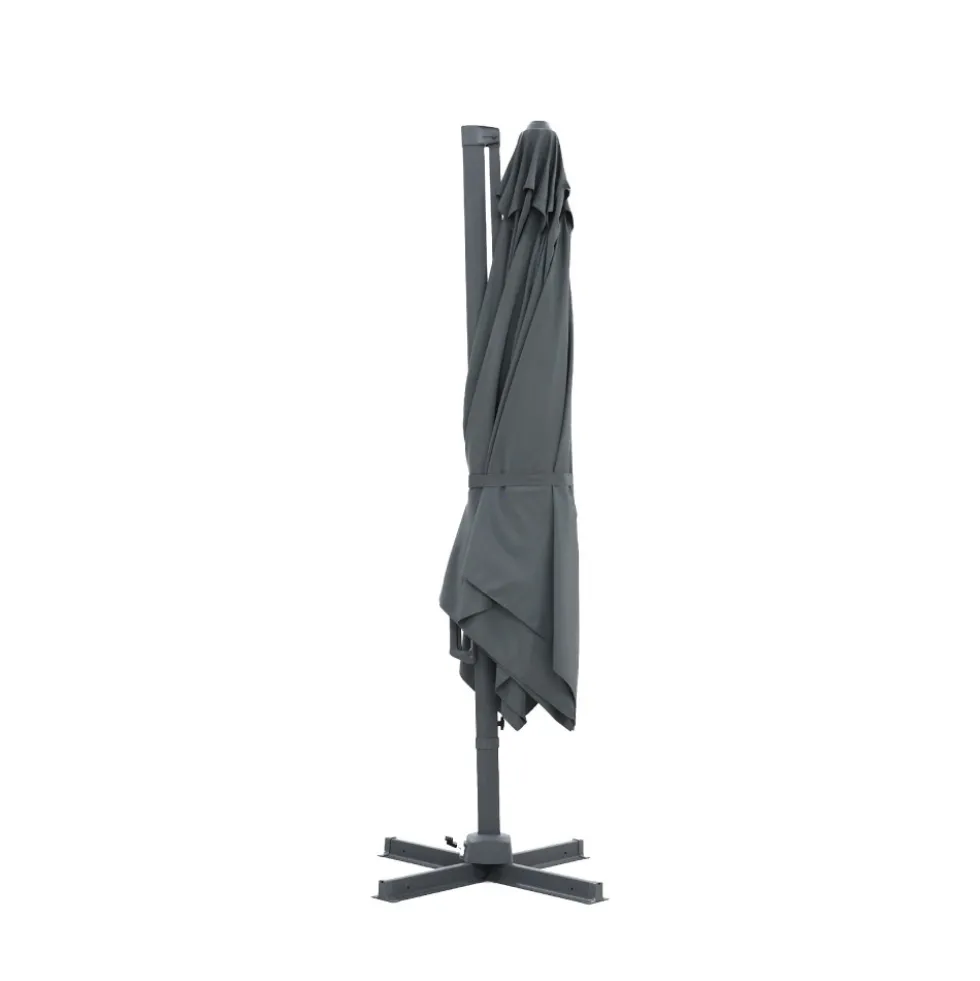 VEYA Parasol carré déporté en aluminium 3x3m