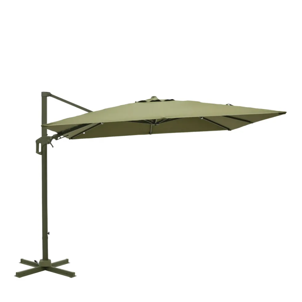 VEYA Parasol carré déporté en aluminium 3x3m