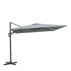 VEYA Parasol carré déporté en aluminium 3x3m
