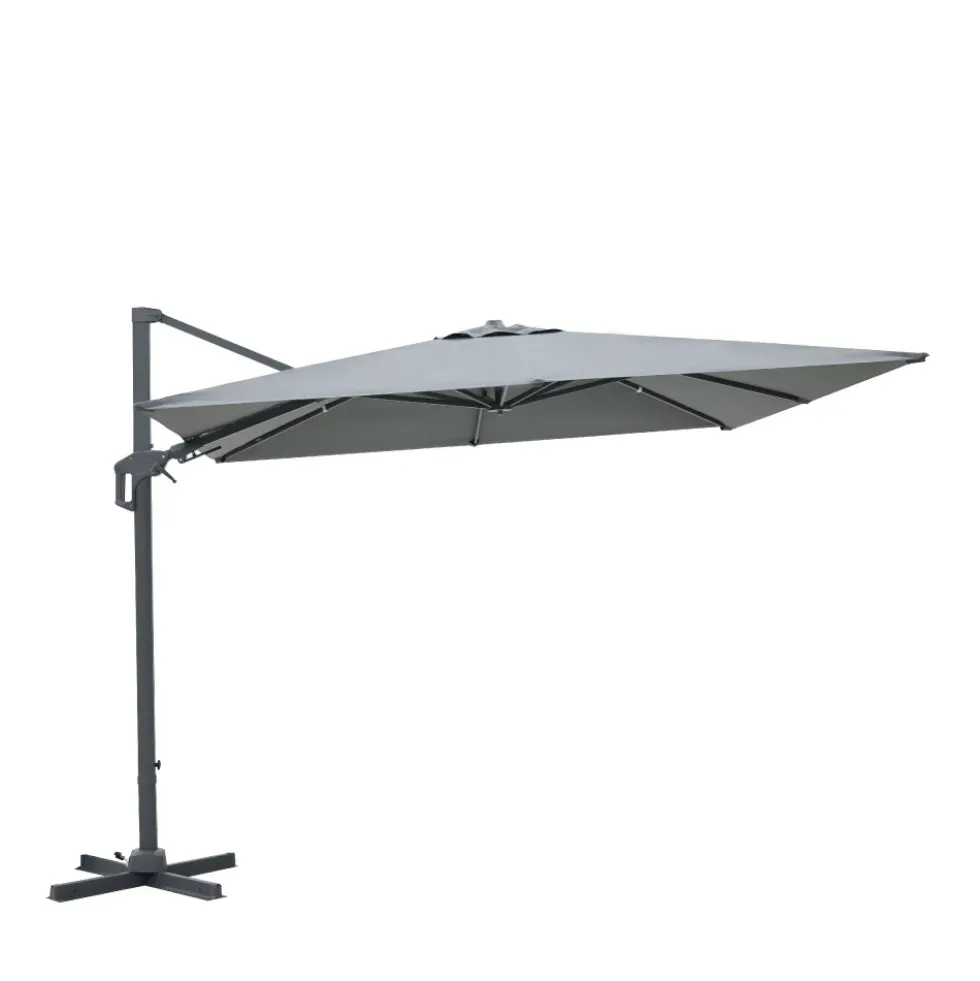 VEYA Parasol carré déporté en aluminium 3x3m