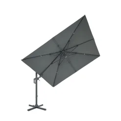 VEYA Parasol carré déporté en aluminium 3x3m