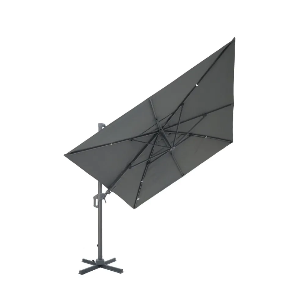 VEYA Parasol rectangulaire déporté en aluminium 3x4m