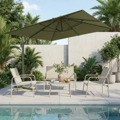 VEYA Parasol rectangulaire déporté en aluminium 3x4m