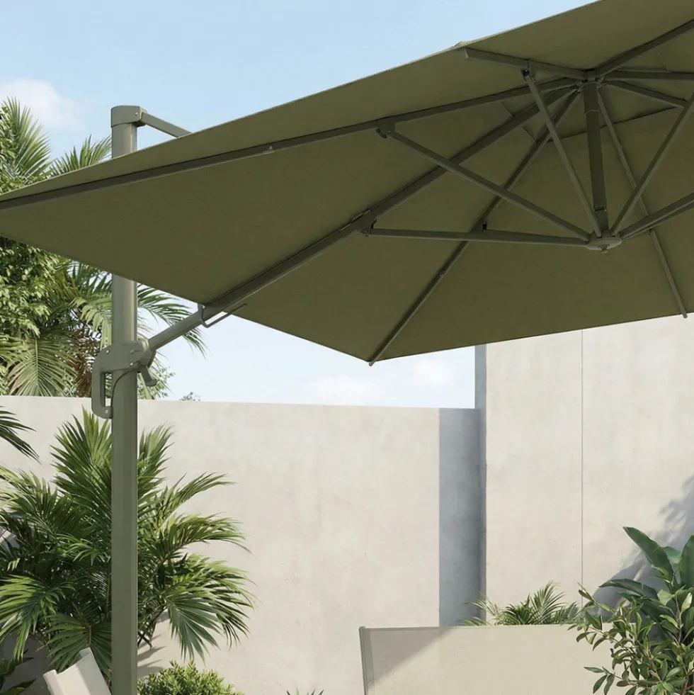 VEYA Parasol rectangulaire déporté en aluminium 3x4m