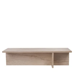 VIKA Table basse en effet travertin 120x45cm