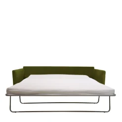VILLABON Canapé convertible 4 places en velours pieds bois foncé