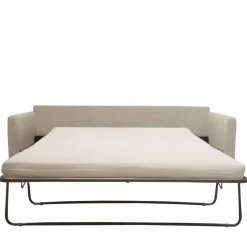 VILLABON Canapé convertible 4 places en tissu pieds épingles noirs