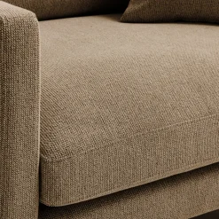 VILLABON Fauteuil XL en tissu pieds bois foncé