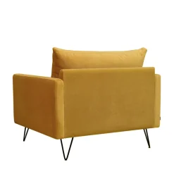 VILLABON Fauteuil XL en velours pieds épingles noirs