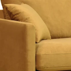 VILLABON Fauteuil XL en velours pieds épingles noirs