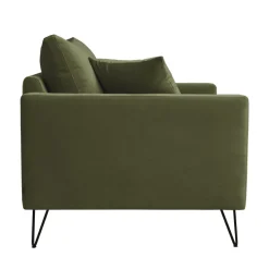VILLABON Fauteuil XL en velours pieds épingles noirs