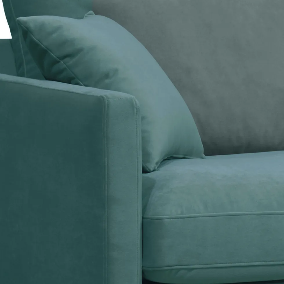 VILLABON Fauteuil XL en velours pieds épingles noirs