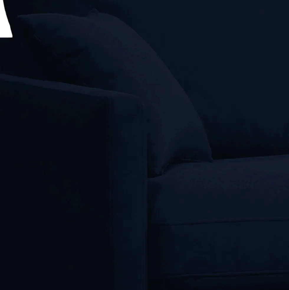 VILLABON Fauteuil XL en velours pieds épingles noirs