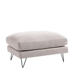 VILLABON Pouf en tissu pieds épingles noirs