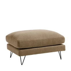 VILLABON Pouf en tissu pieds épingles noirs
