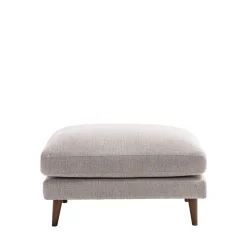 VILLABON Pouf en tissu pieds bois foncé