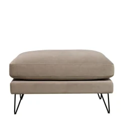 VILLABON Pouf en velours pieds épingles noirs