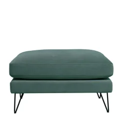 VILLABON Pouf en velours pieds épingles noirs