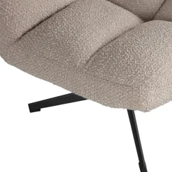 VINNY Fauteuil pivotant en tissu bouclette