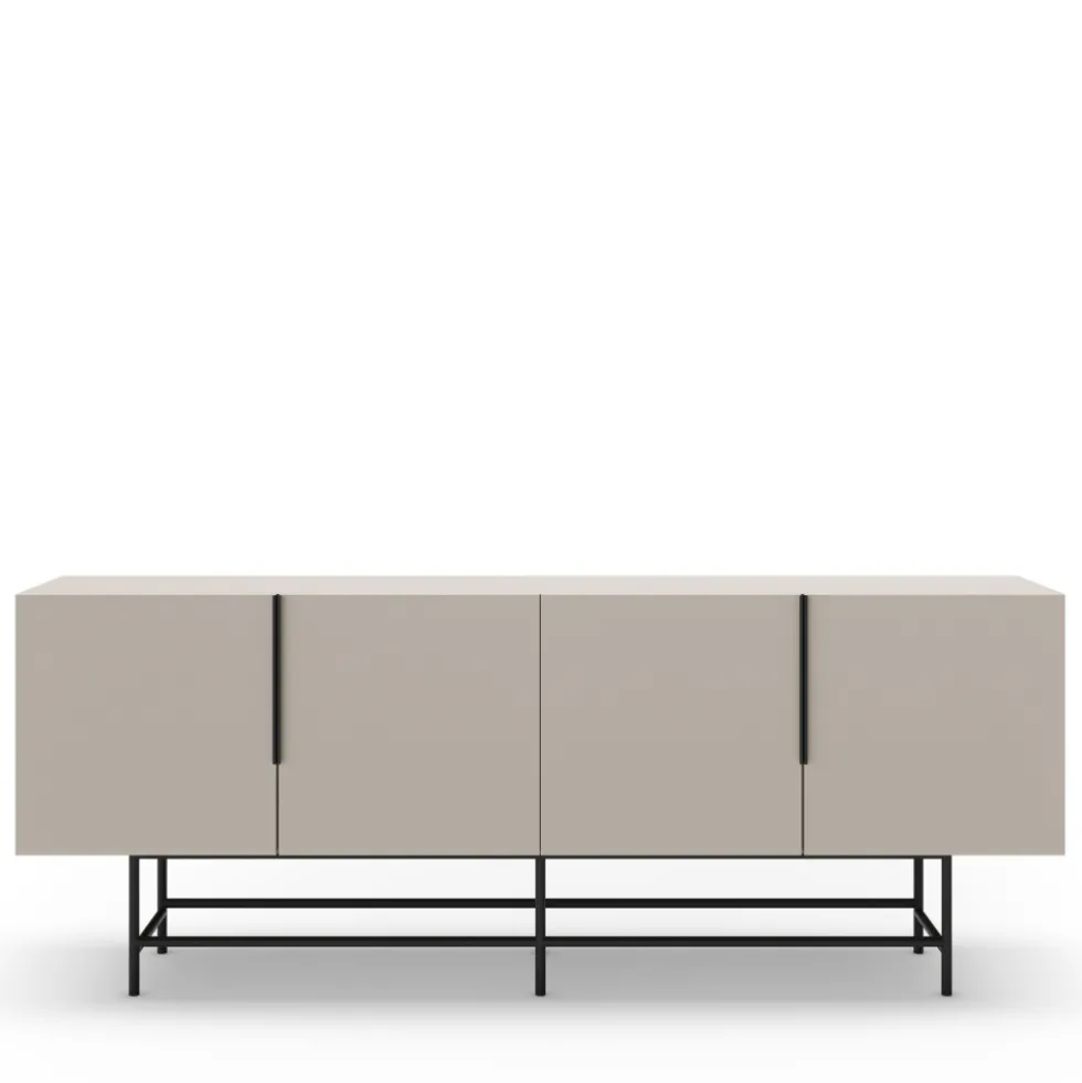VINTARA Buffet 4 portes en bois et métal L200cm