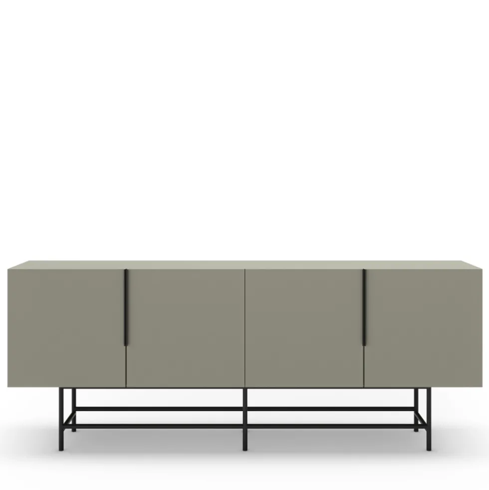 VINTARA Buffet 4 portes en bois et métal L200cm