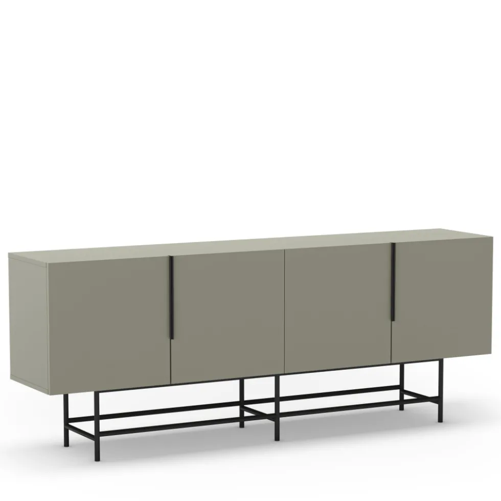 VINTARA Buffet 4 portes en bois et métal L200cm