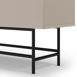 VINTARA Buffet haut 4 portes en bois et métal H128cm