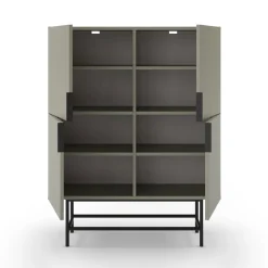 VINTARA Buffet haut 4 portes en bois et métal H128cm