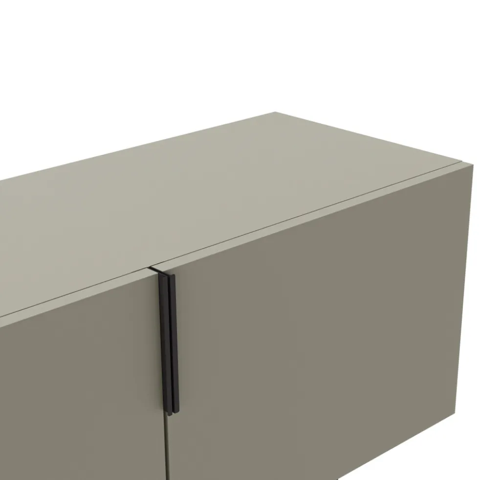 VINTARA Meuble TV 4 portes en bois et métal L200cm