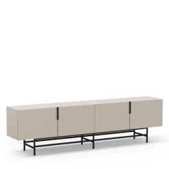 VINTARA Meuble TV 4 portes en bois et métal L200cm