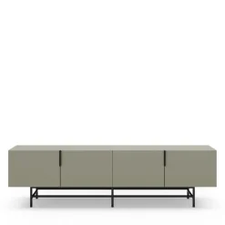 VINTARA Meuble TV 4 portes en bois et métal L200cm