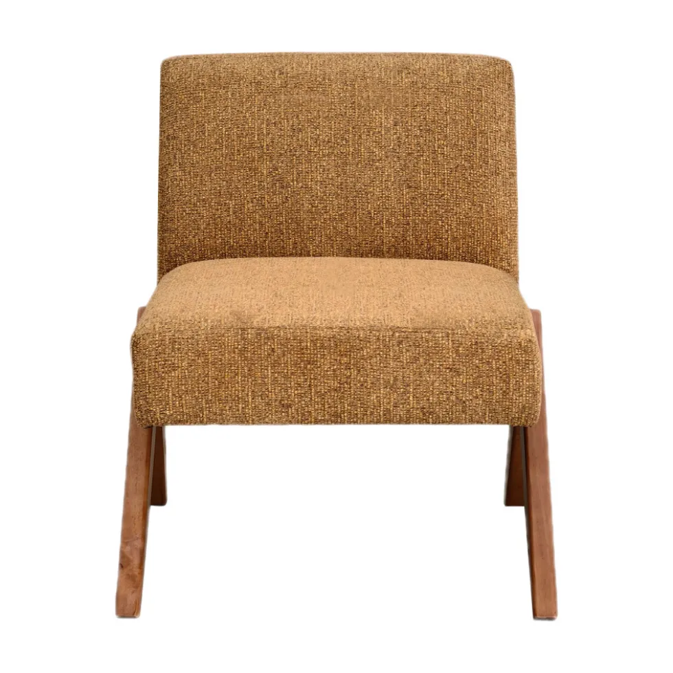 VINTO Fauteuil en tissu pieds bois