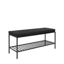 VITA Banc en tissu et métal avec étagère L100cm
