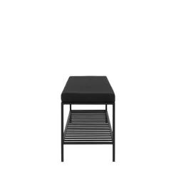 VITA Banc en tissu et métal avec étagère L100cm