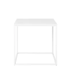 VITA Table d'appoint en bois et métal blanc