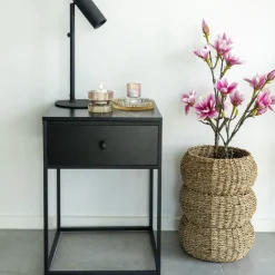 VITA Table de chevet avec tiroir en bois et métal
