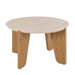 VIVO Table basse ronde en effet travertin ø80cm