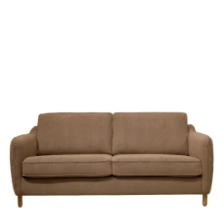 VORNAY Canapé convertible express 3 places en tissu pieds bois foncé