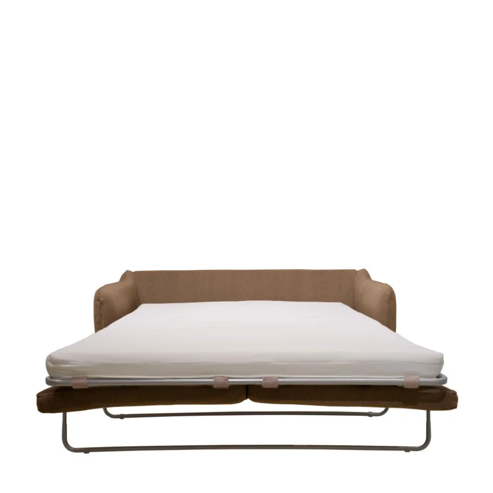 VORNAY Canapé convertible express 3 places en tissu pieds bois foncé