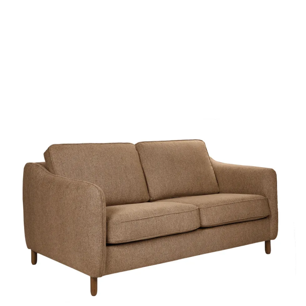 VORNAY Canapé convertible express 3 places en tissu pieds bois foncé